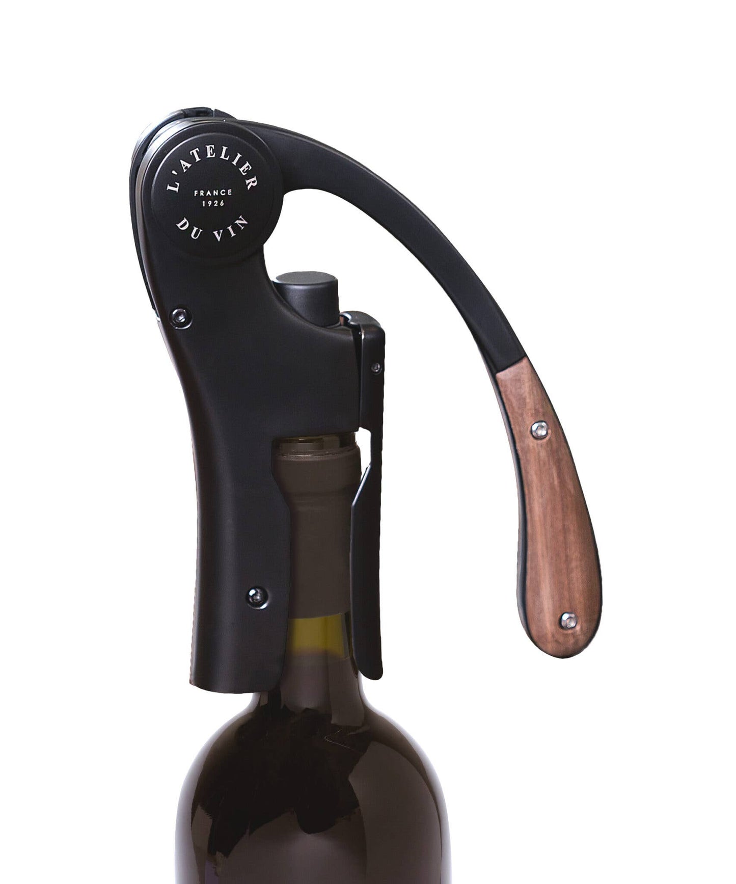 OENO MOTION WOOD & BLACK - Lever Wine Opener