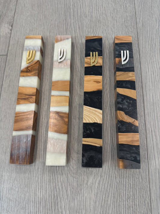 Wood and Resin Mezuza
