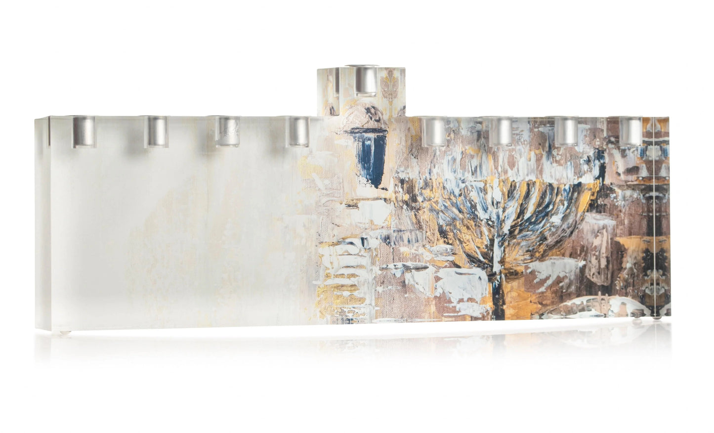 Painted Jerusalem Menorah