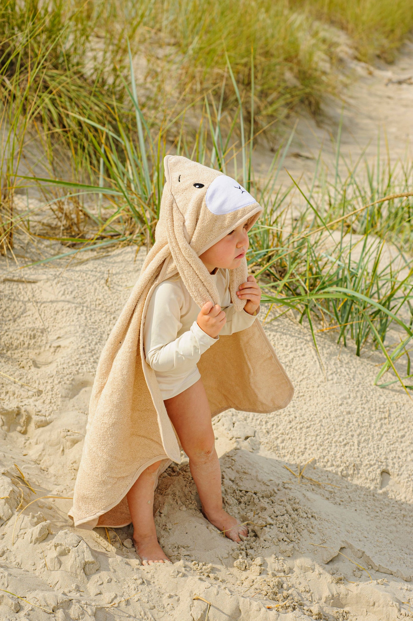 Bunny Effik hooded towel Beige