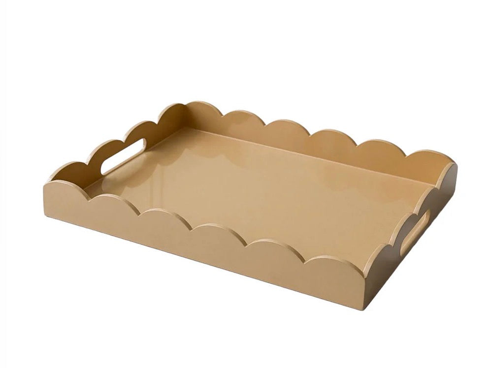 Scalloped Edge Lacquered Serving Tray