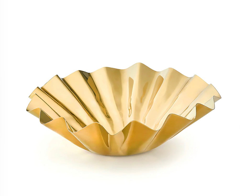 Cerro Gold Wavy Slant Bowl