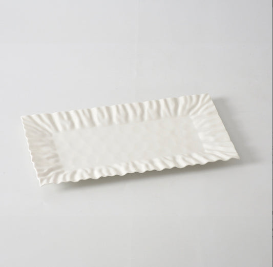 Flat Rectangular Tray w/ ruffle edge