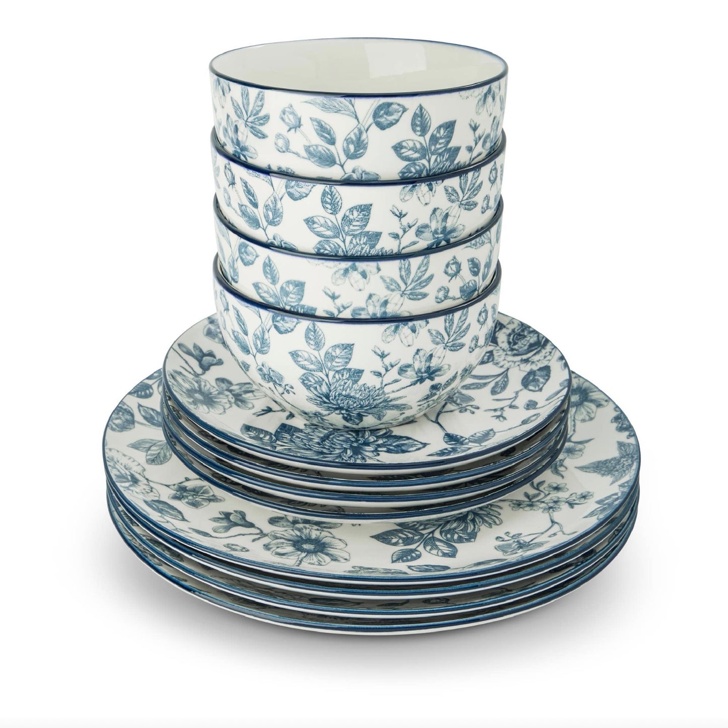 12pc Toile Dinnerware Set