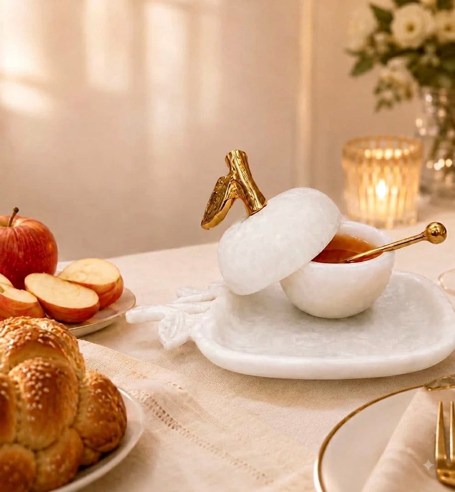 Resin Apple Honey Dish and Tray