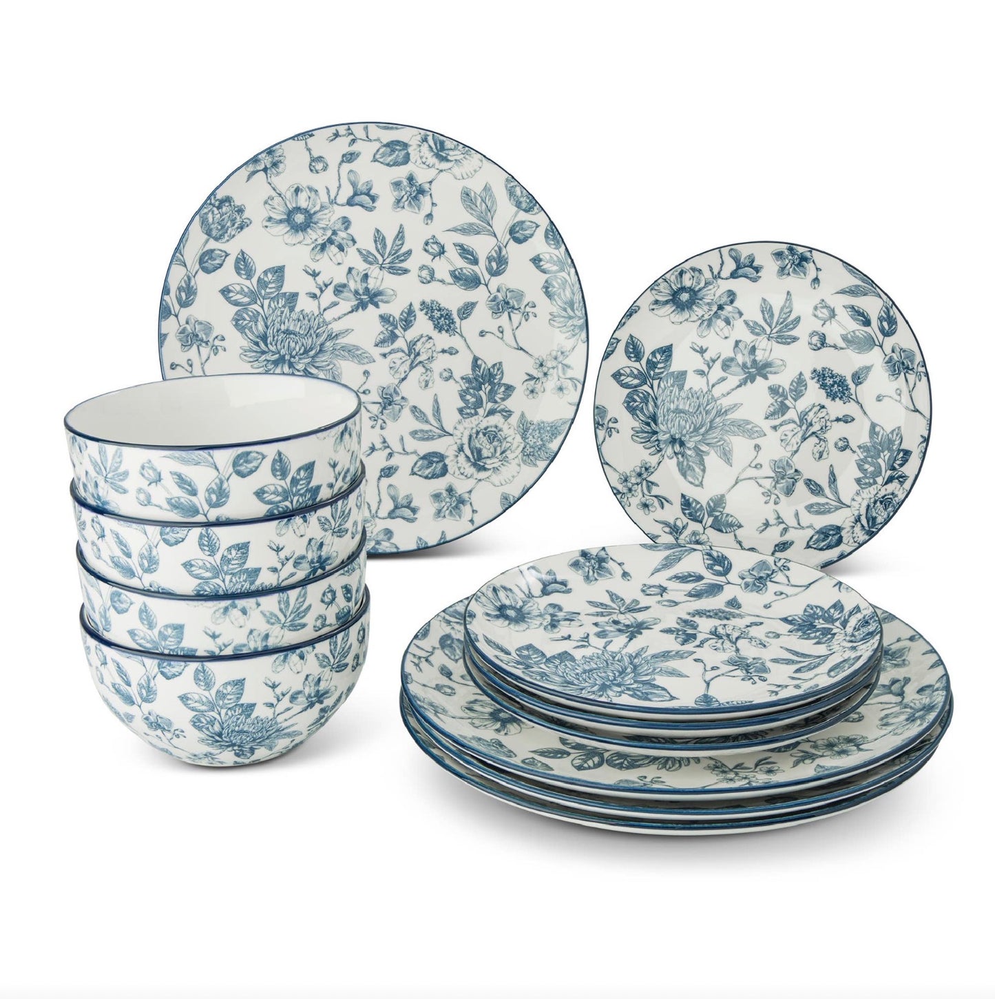 12pc Toile Dinnerware Set