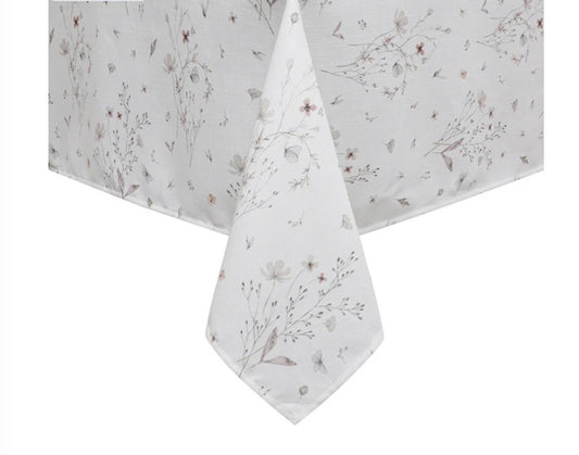 Floral Linen Look Washable Tablecloths