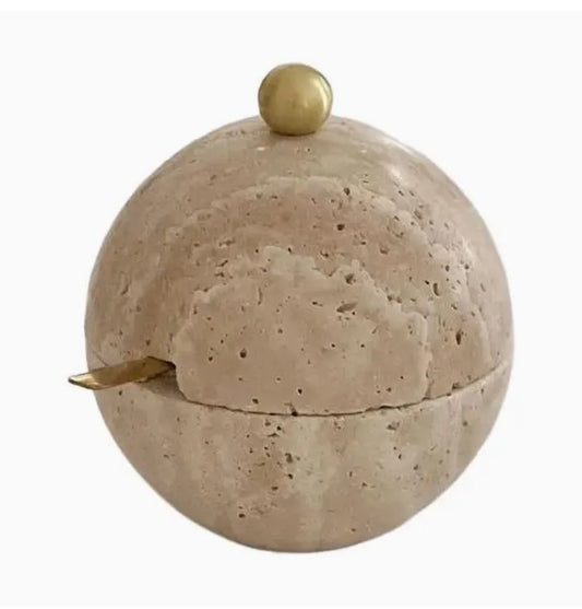 Marble Salt Dish with Spoon