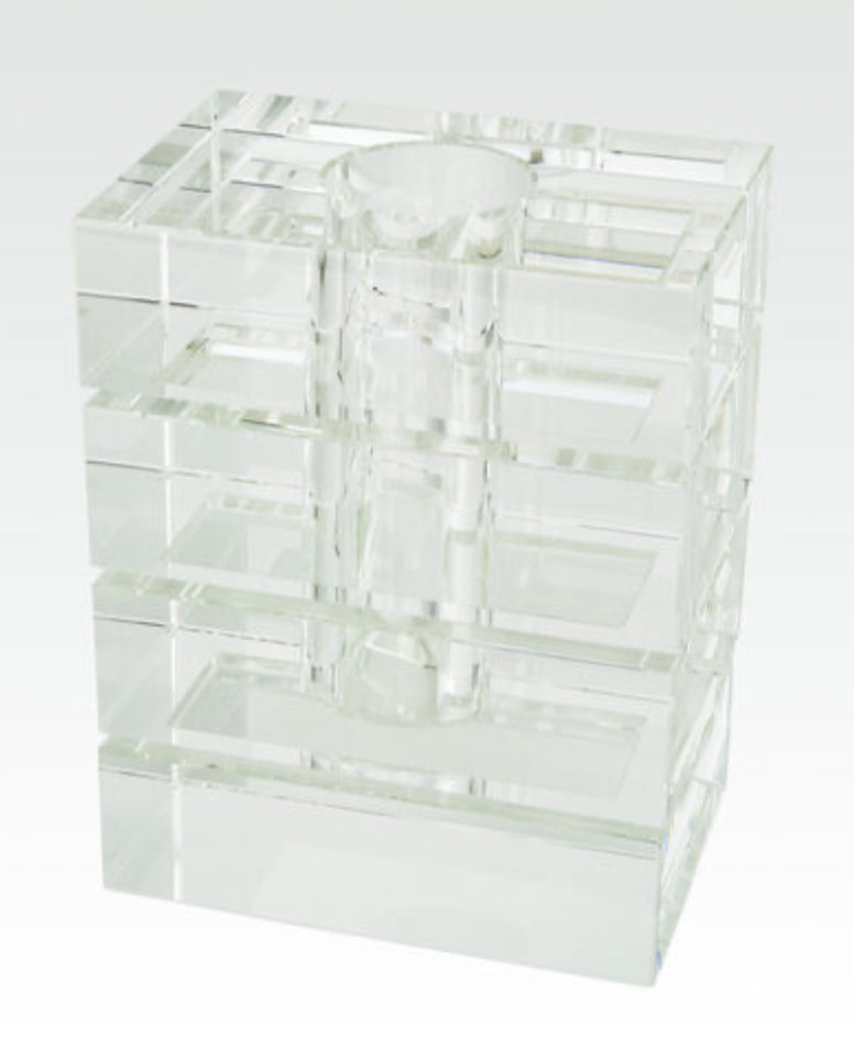 Crystal Stepped Block Art Vase - Large