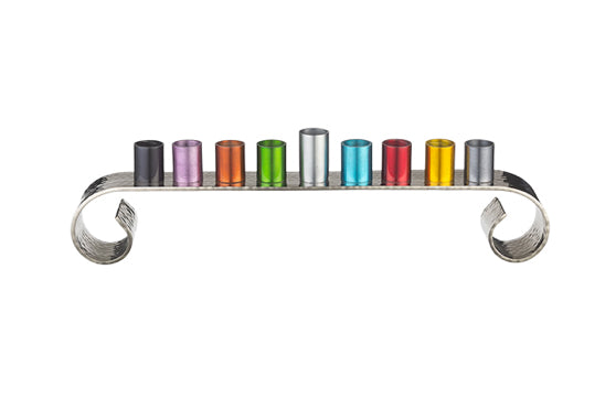Hammered metal with colored cups