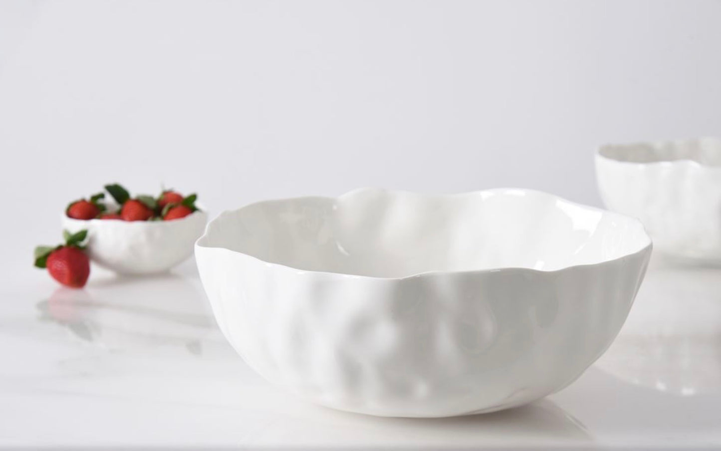 Large White Asymmetrical Bowl