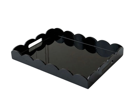 Scalloped Edge Lacquered Serving Tray
