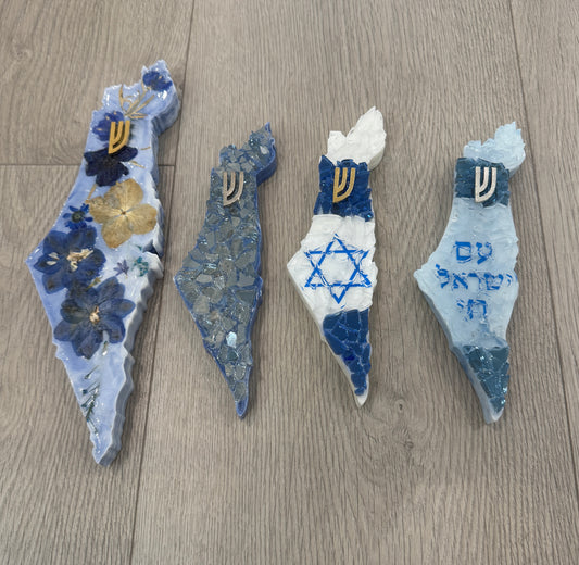 Israel Map Mezuza with glasswork