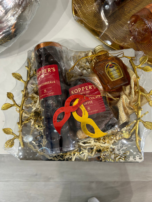 Hammered Square Tray Mishloach Manot