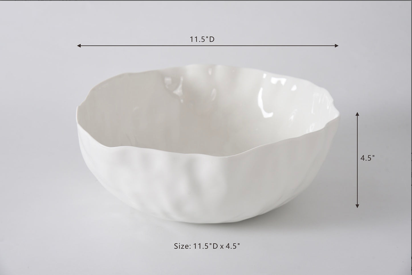 Large White Asymmetrical Bowl
