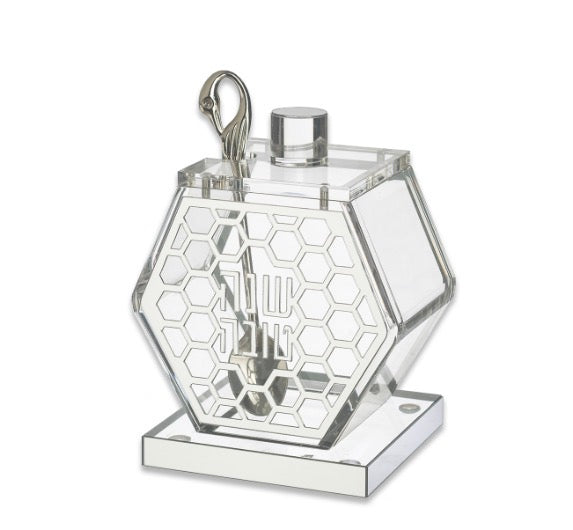 Hex Honeycomb Honey Dish w/ spoon