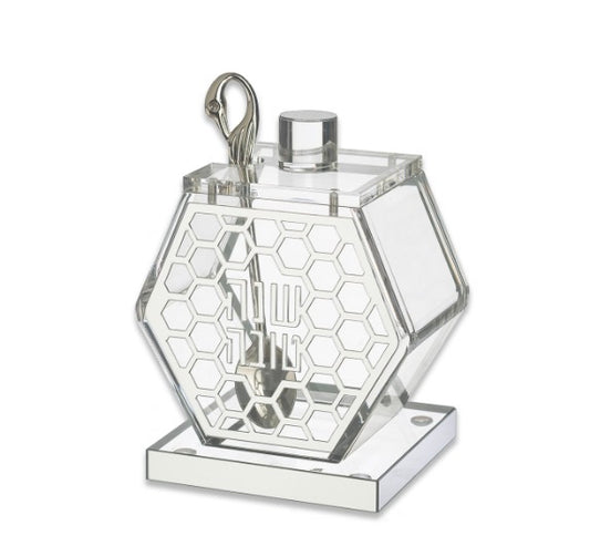 Hex Honeycomb Honey Dish w/ spoon