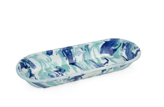 Enamel Oval Basket - Lagoon
