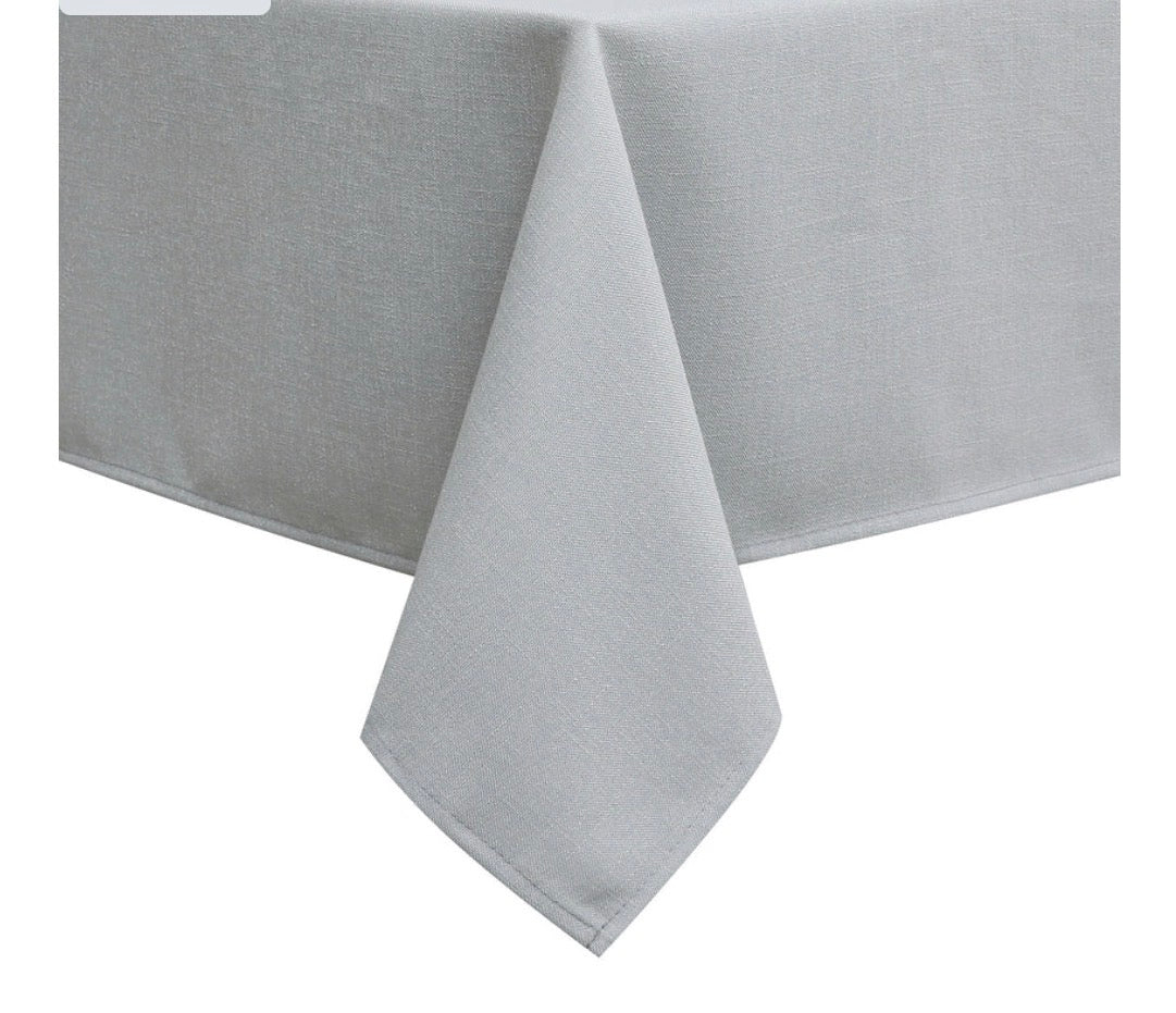 Solid Linen Look Washable Tablecloth