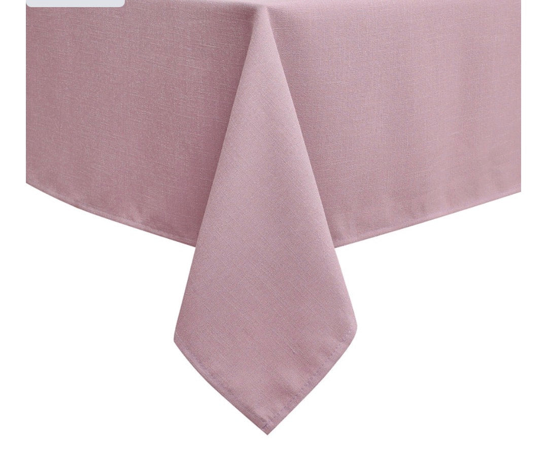Solid Linen Look Washable Tablecloth