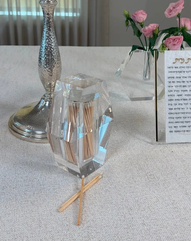 Crystal Look Facet Lucite Match Holder