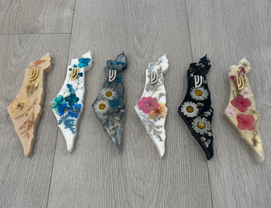Floral Israel Mezuza