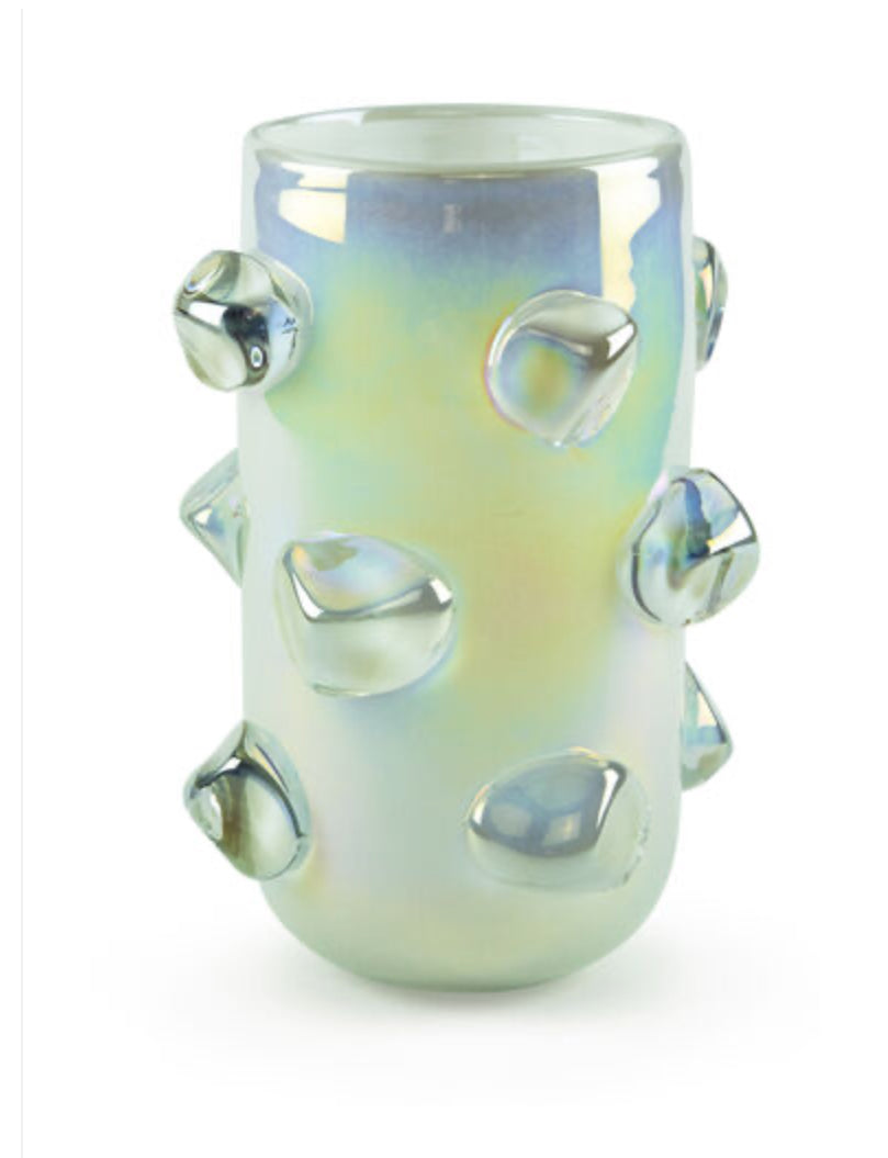 Hand Blown Glass Vase - Ice Design