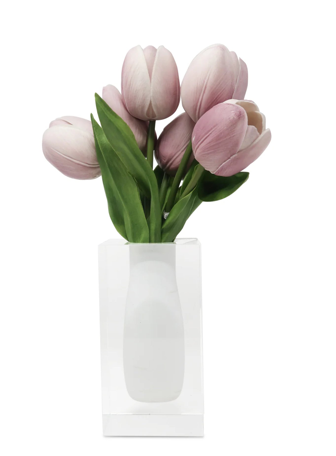 Crystal Block Scoop Vase