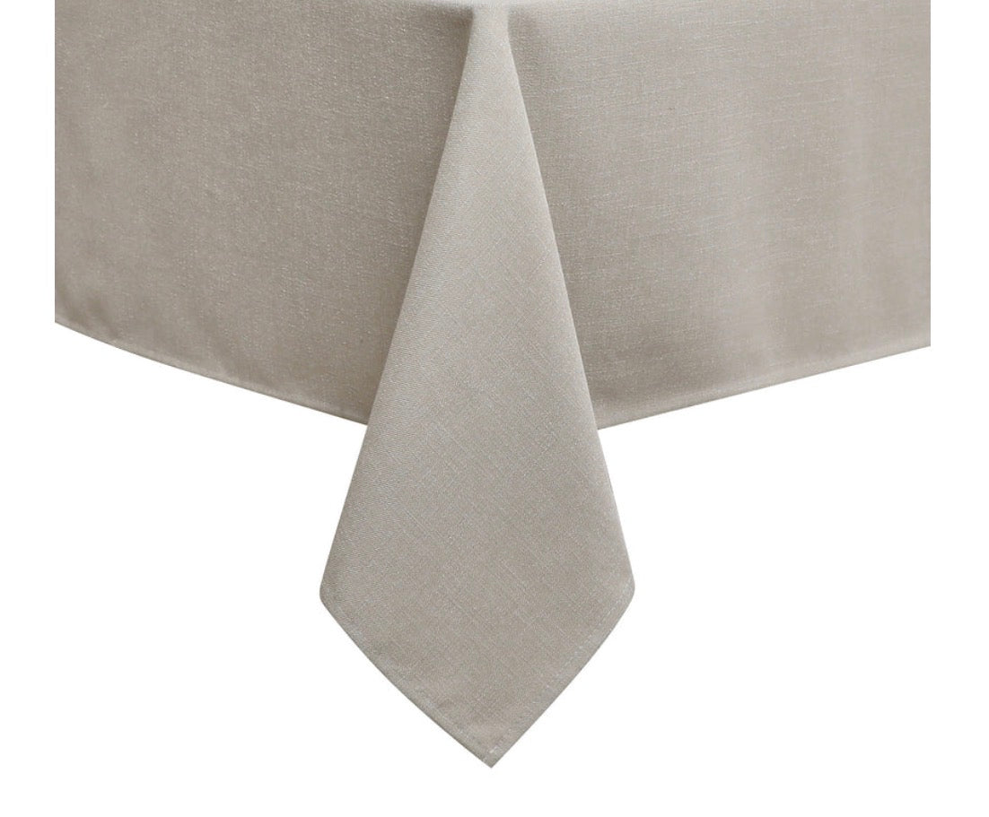 Solid Linen Look Washable Tablecloth
