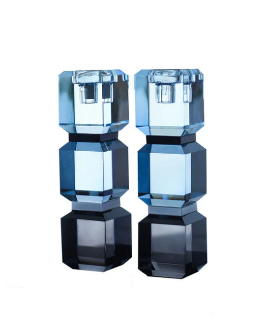 Ombre Crystal Cubed Candlesticks