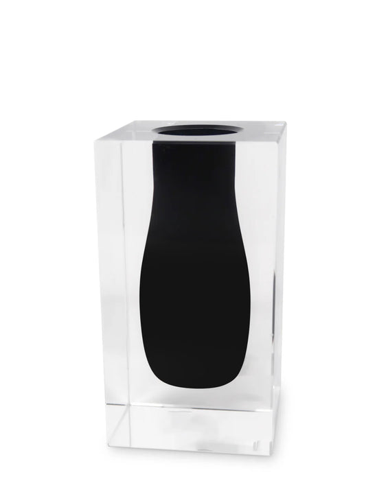 Crystal Block Scoop Vase