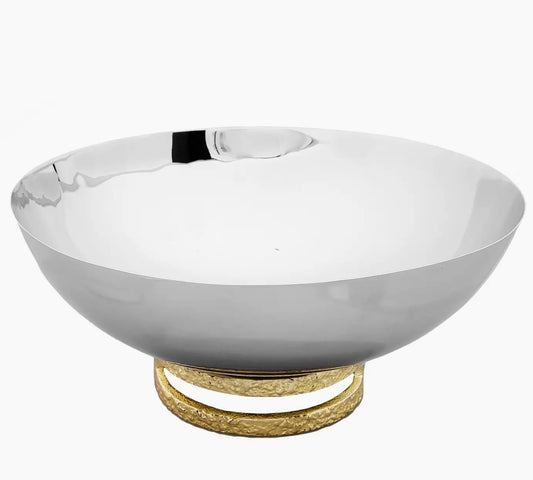 Stainless Steel Gold Loop Bowl 11.5” wide