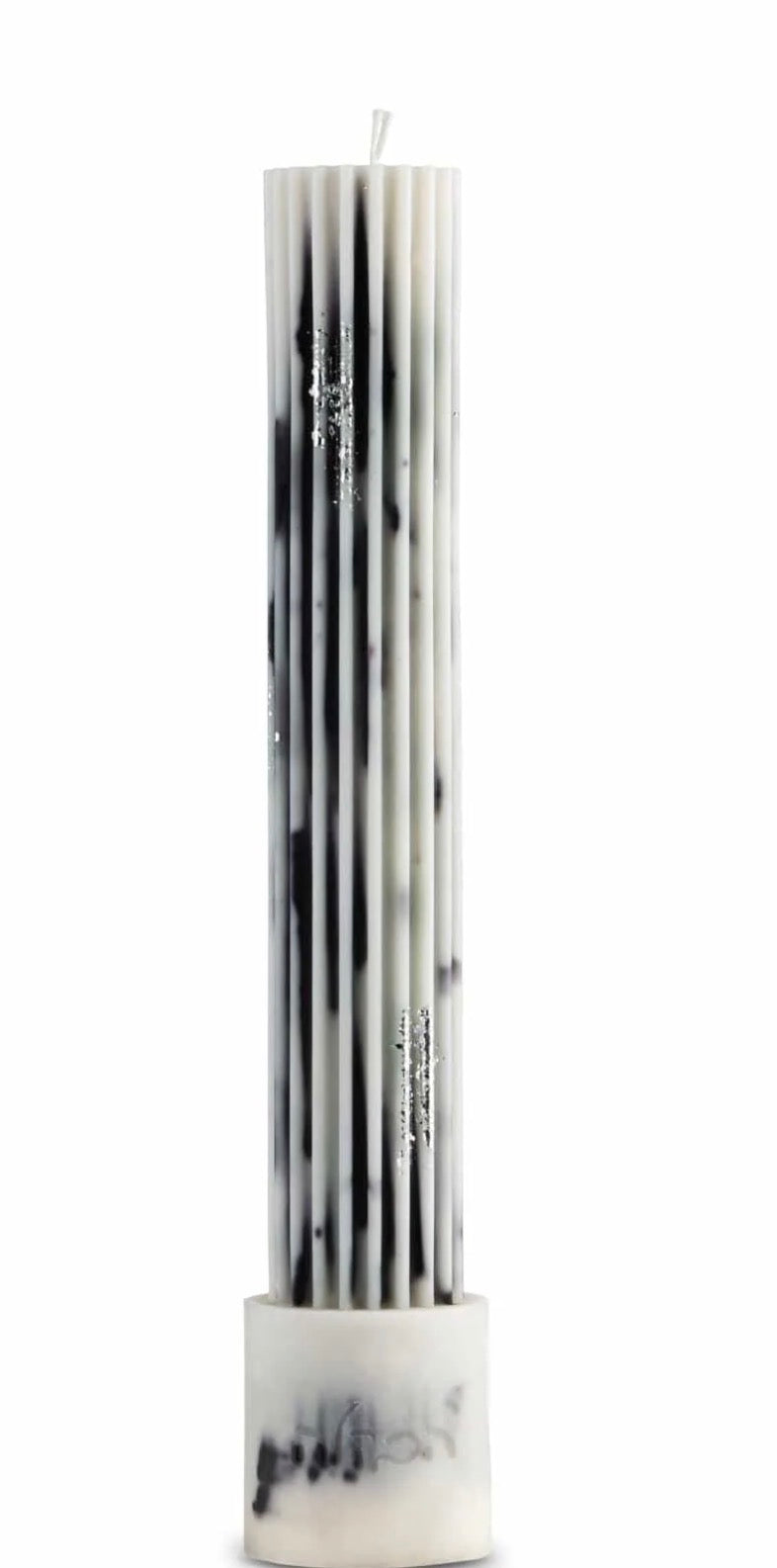 Ribbed Havdala Candle with Sparkle