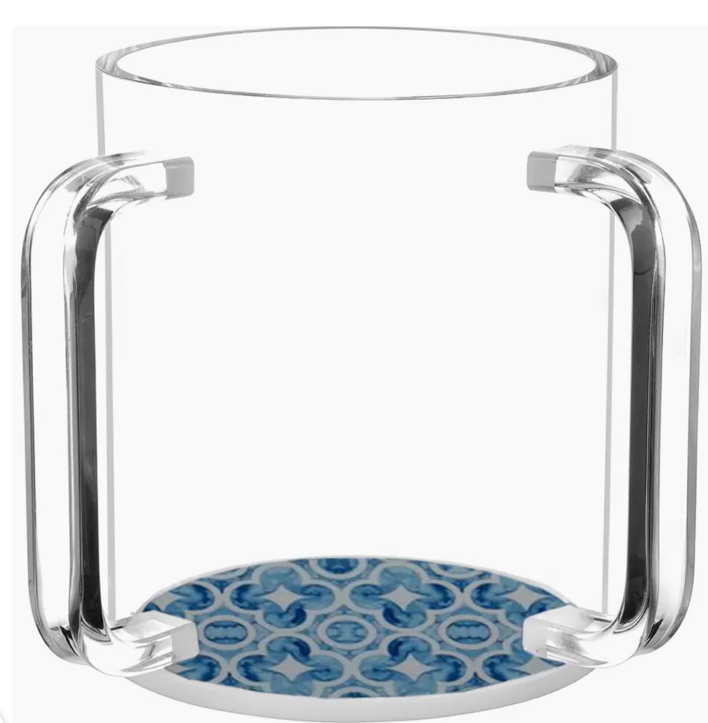 Blue Arabesque Lucite Wash Cup