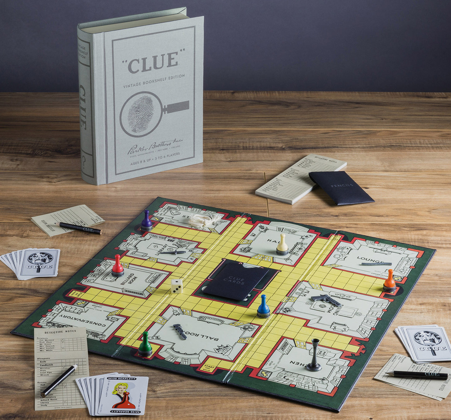 Bookshelf Classic Clue Board Game