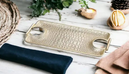 Gold Crocodile Vanity Tray