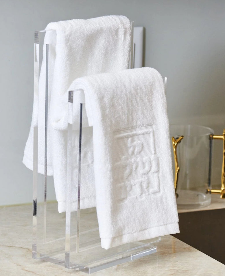 Jacquard White Finger Tip Towel