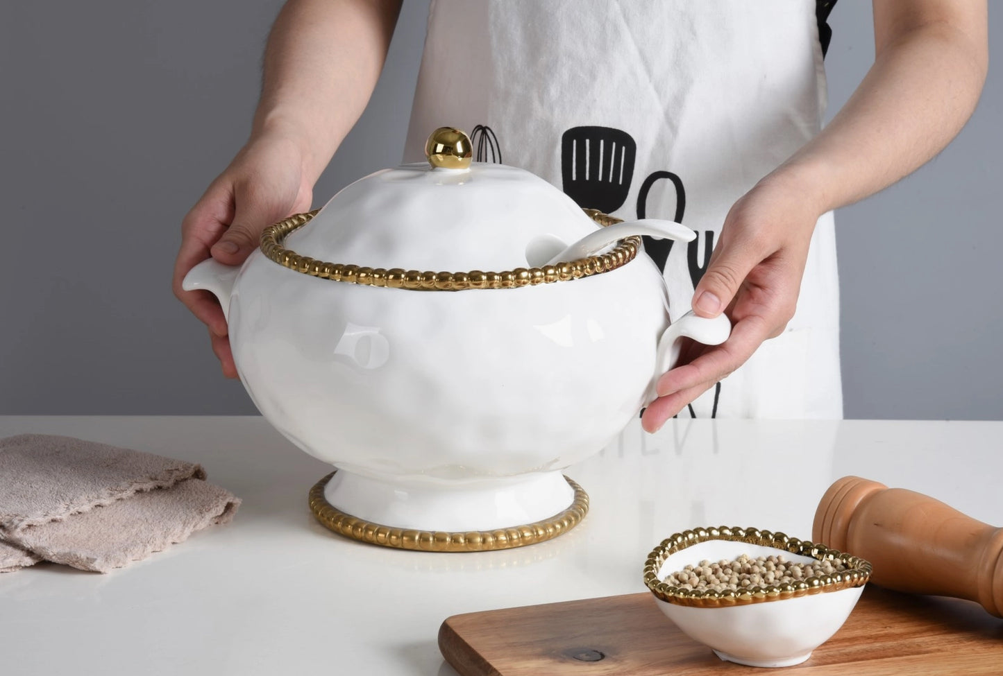 Soup Tureen & Spoon