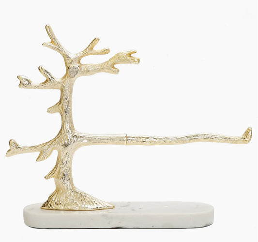 Gold Tree with Marble Base Paper Towel Holder