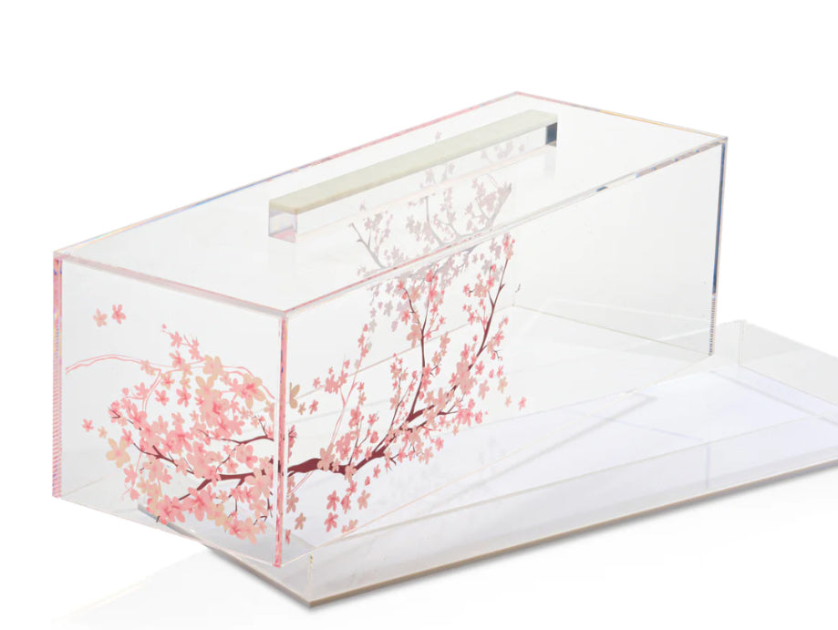 Cherry Blossom Rectangular Cake Dome