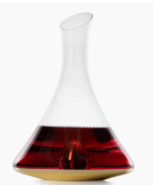 Unique Wine decanter with finger pour dimple