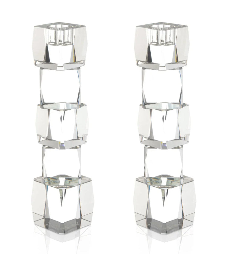 Crystal Cube Candlesticks