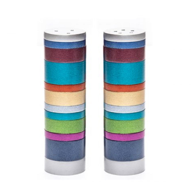 Brushed Cylinder Rings Saltshakers