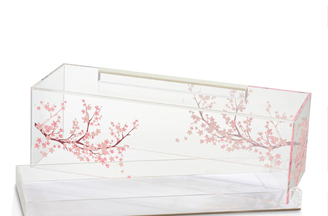 Cherry Blossom Rectangular Cake Dome