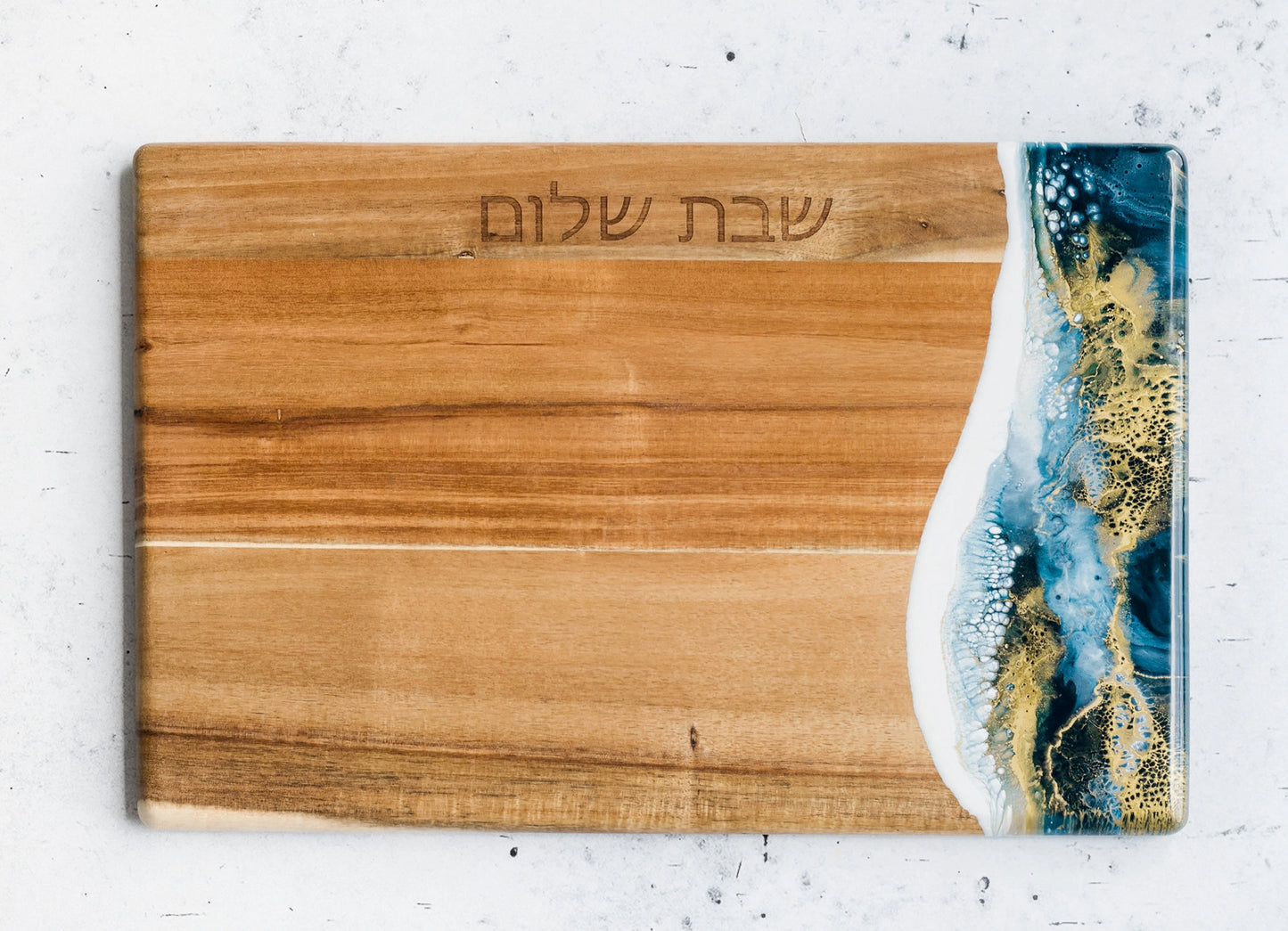 Acacia Wood and Resin Challah Board SS