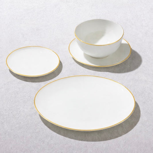 Vintage Gold Rimmed Dinnerware Set