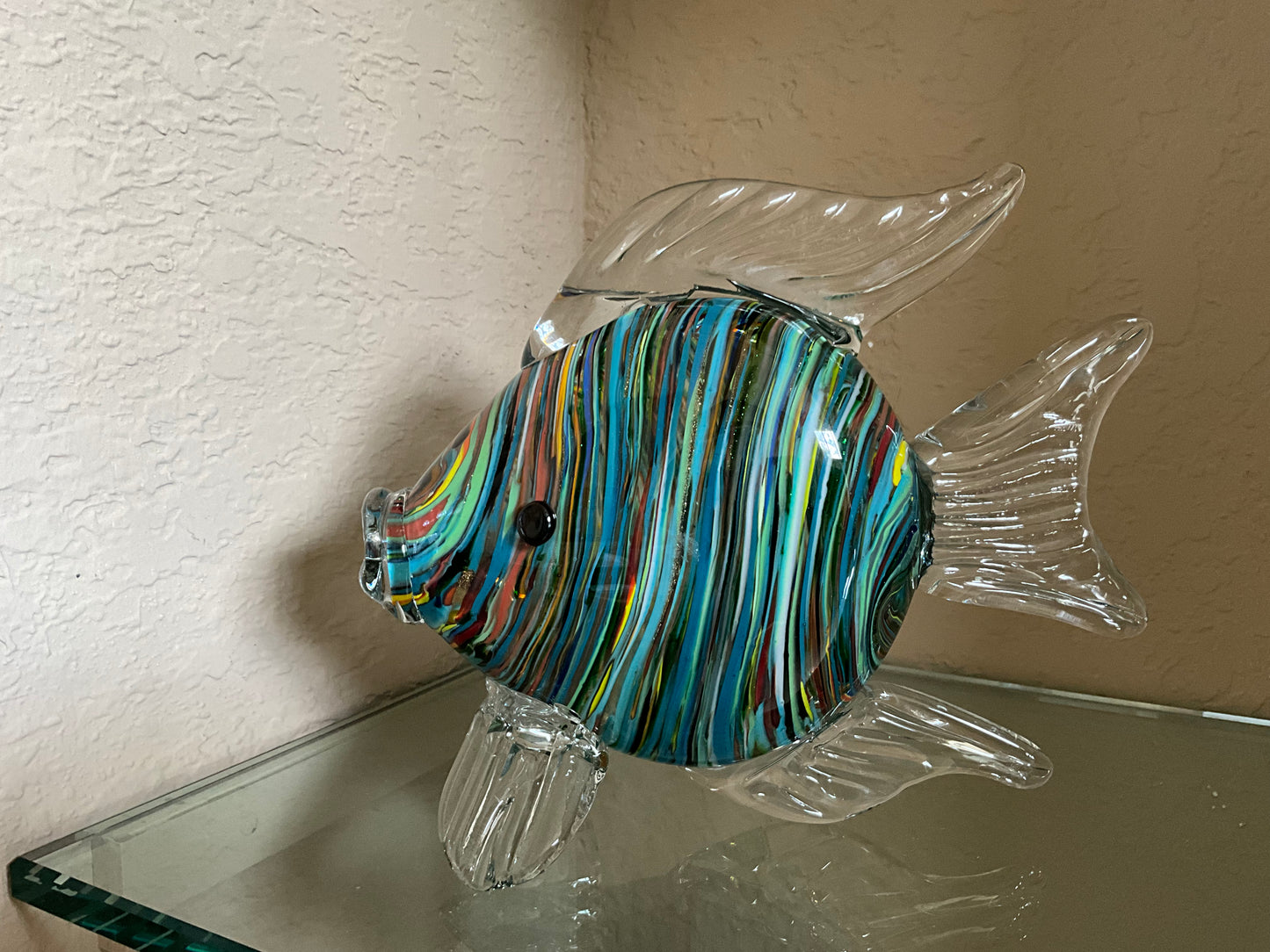 Rainbow Glass Blown Fish