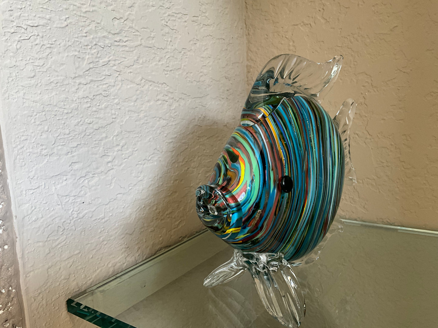 Rainbow Glass Blown Fish