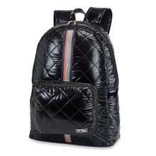 Black Diamond Stitch Puffer Backpack Rainbow Track Straps