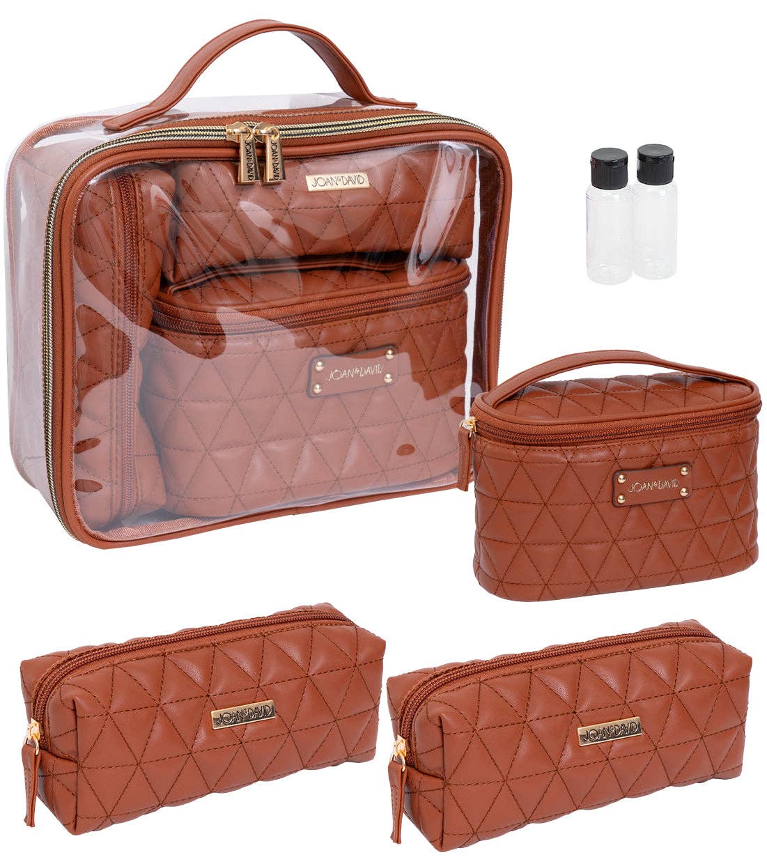 Quilted 4 Piece Cosmetic Bag Set